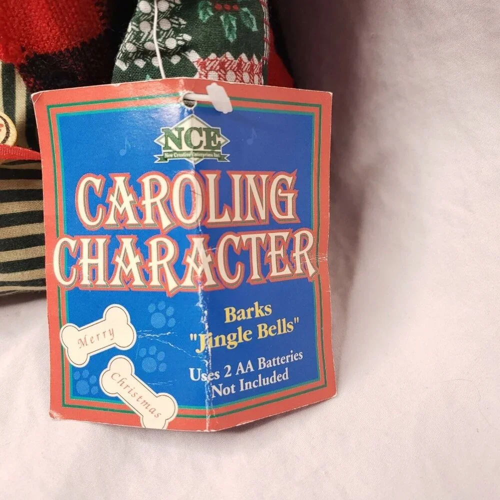 Vintage Christmas Caroling Character Dog Barks Jingle Bells Decor NCE